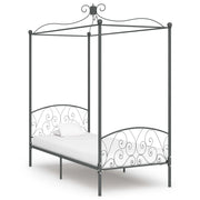 Letto a Baldacchino Grigio in Metallo 100x200 cm cod mxl 56835