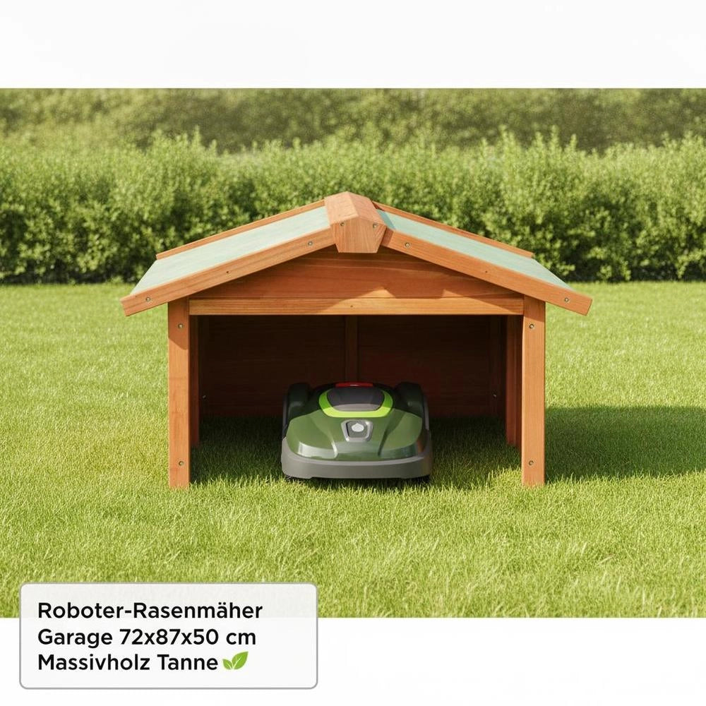 Robot Lawnmower Garage 72x87x50 Cm Solid Fir Wood