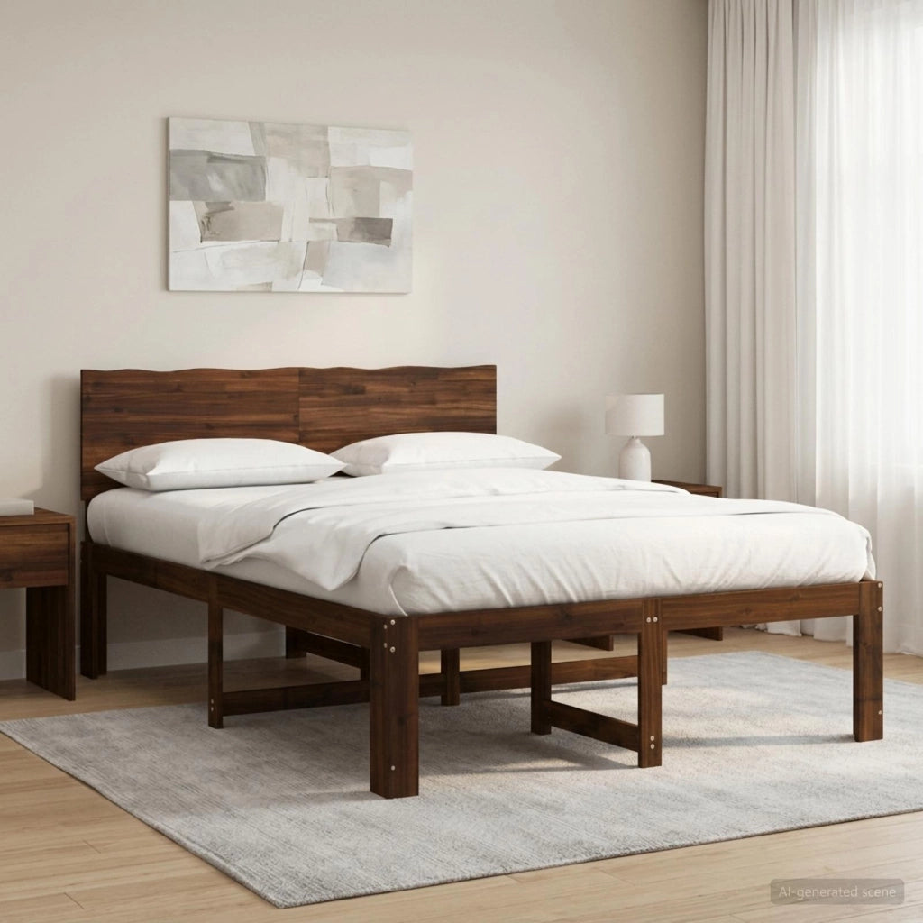 Letto matrimoniale con testiera ROSTOCK Marrone Scuro 3405449