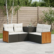 Set di divani 5 pz Nero e Bianco Crema 3447960