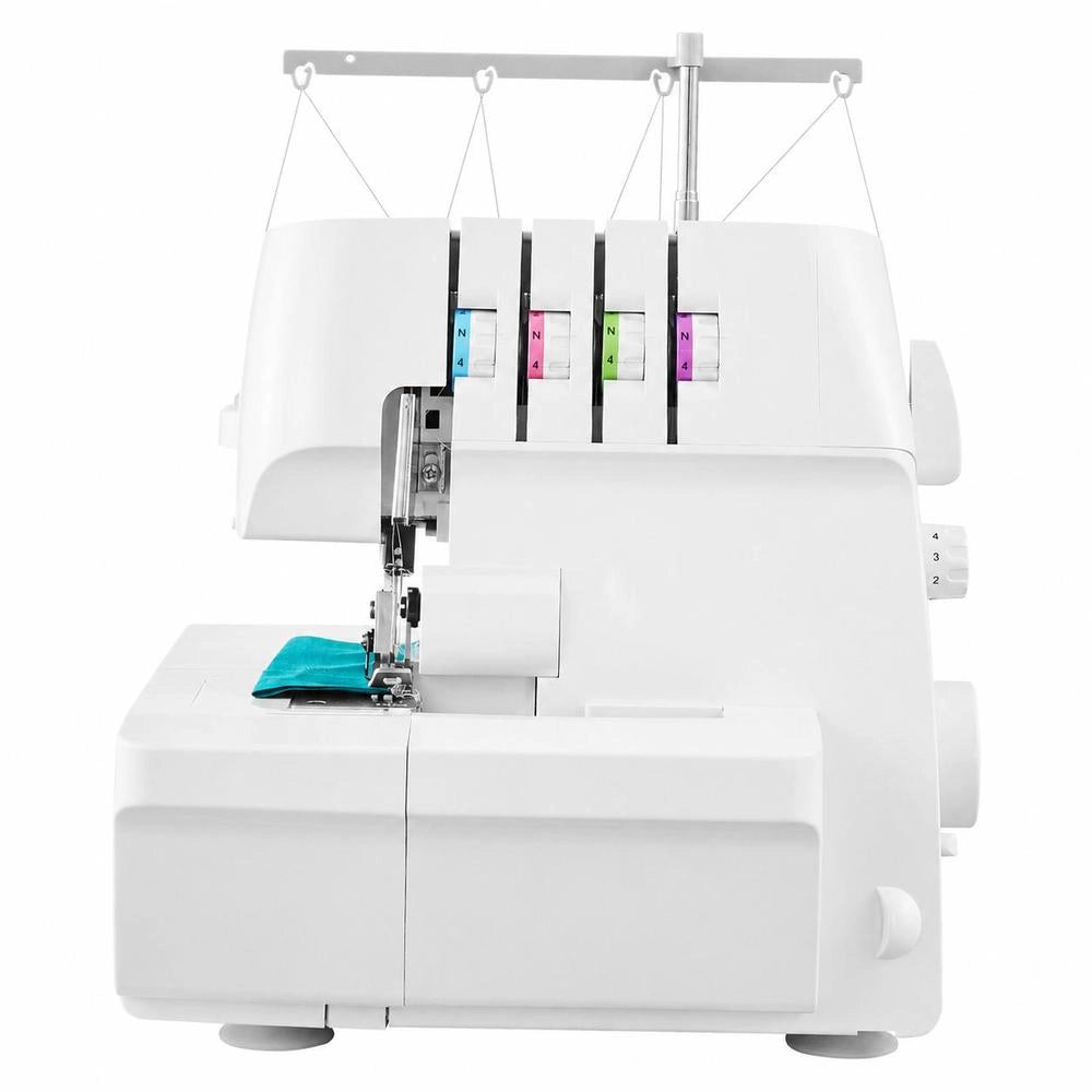 Overlock Sewing Machine, 1250 Stitches Per Minute, 2-3-4 Thread Capable, Adjustable Differential Feed (0.7-2), With Free Arm And LED Lighting, Sewing Machine For Various Fabrics, White
