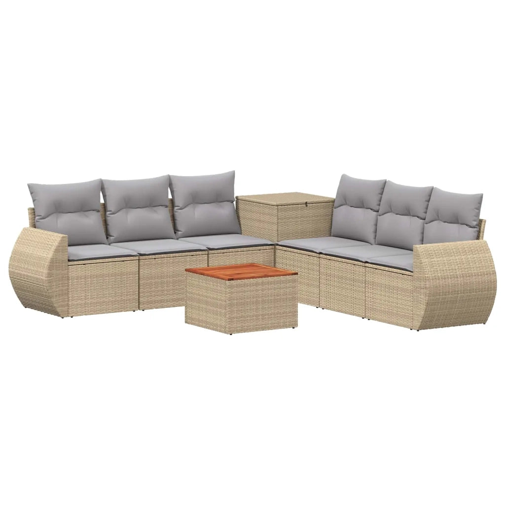 Set di divani 8 pz Beige e Grigio Chiaro 3448451