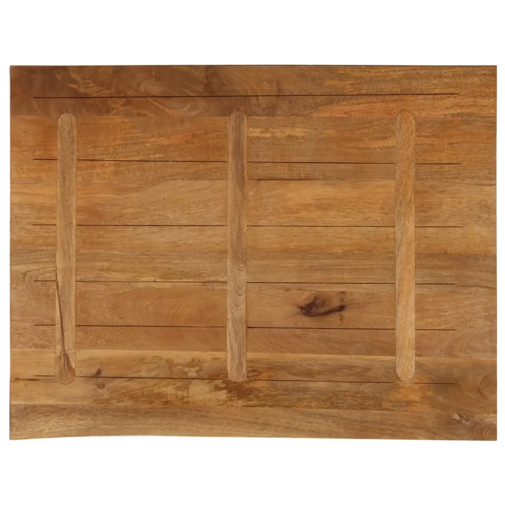 Piano Tavolo Bordi Vivi 100x80x3,8cm in Legno Massello di Mango 370604