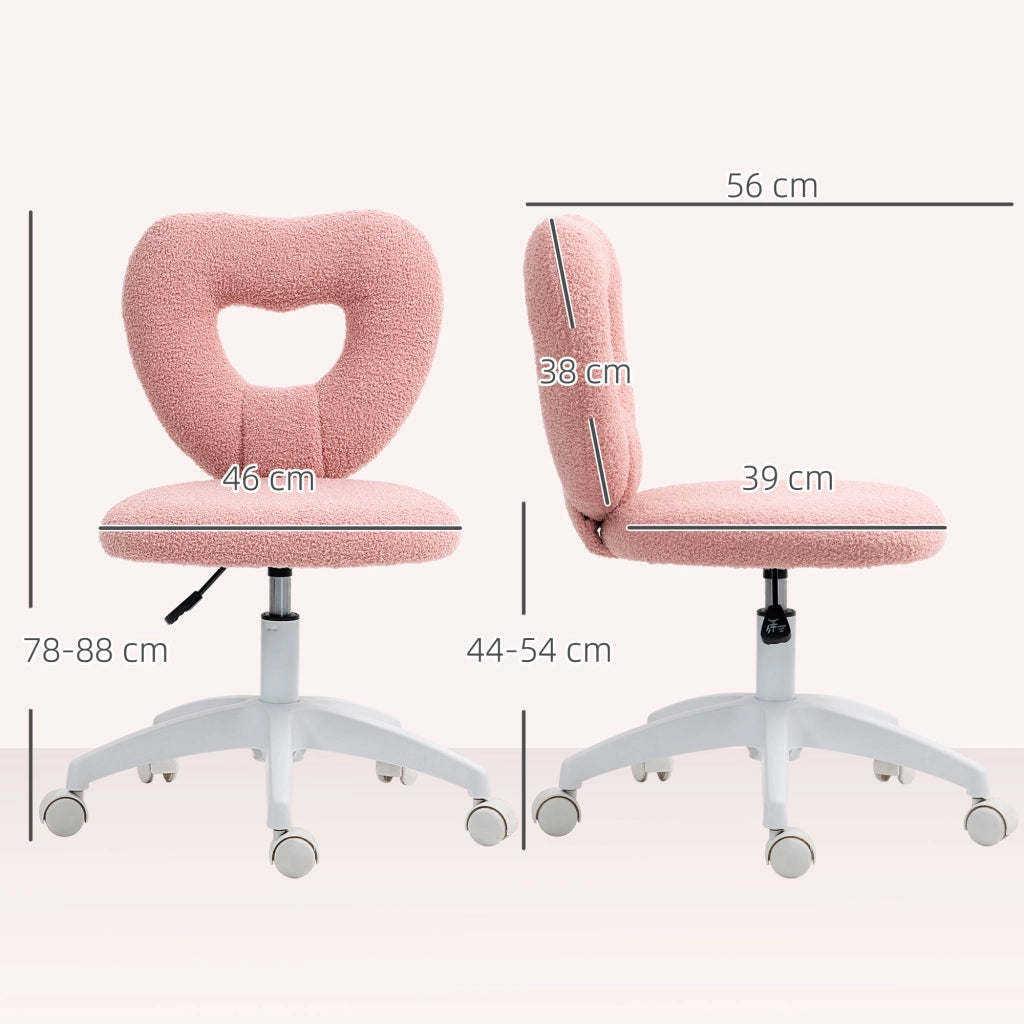 Sedia da Ufficio Imbottita ¨C Zephmum ¨C Schienale a Cuore, Rosa