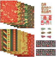 Set di carta da regalo con nastri e adesivi 70 x 50 cm - Kit di carta da regalo per feste con nastri e nastri di carta