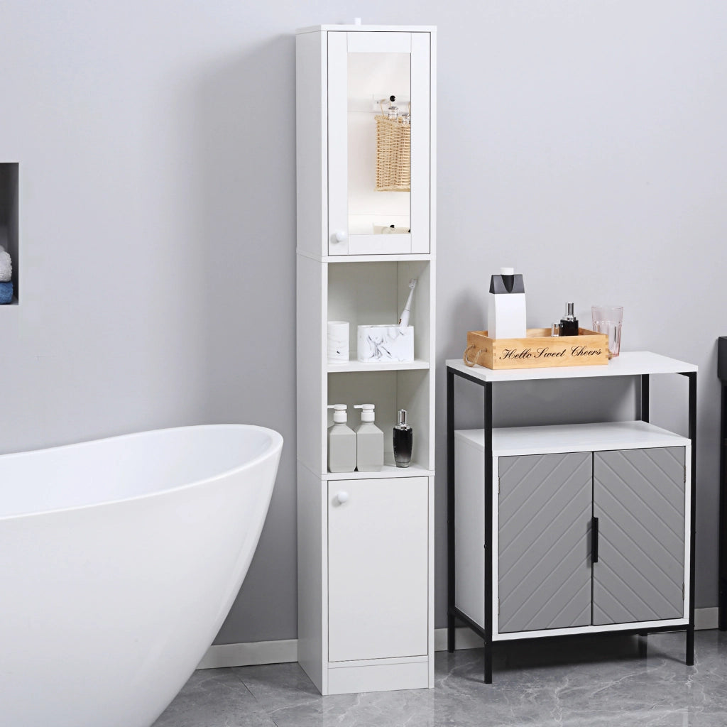 Armadio bagno alto colonna ¨C zephmum ¨C bianco 30x28x170 cm