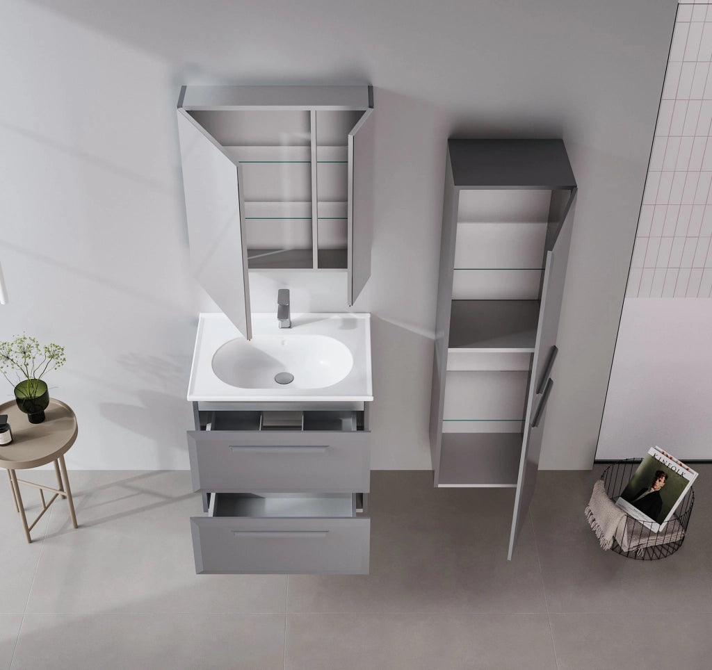 Mobile da bagno "Nuvola 40 v3" - 40 x 32 x 138 cm - Grigio