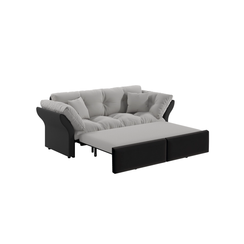 Divano Letto 3 Posti Estraibile con Cuscini ¨C Xylo ¨C Velluto Grigio Chiaro