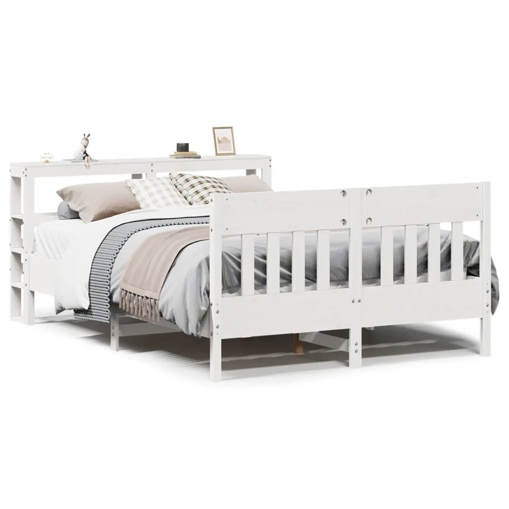 vidaXL Letto senza Materasso Bianco 140x200 cm Legno Massello di Pino