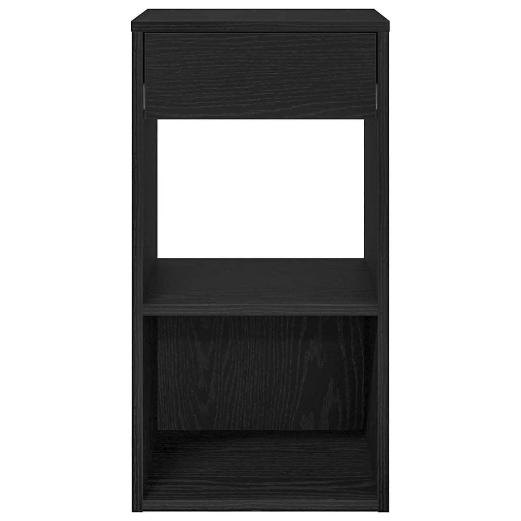 Comodino con Cassetto Rovere Nero 35x34x66,5 cm 858715