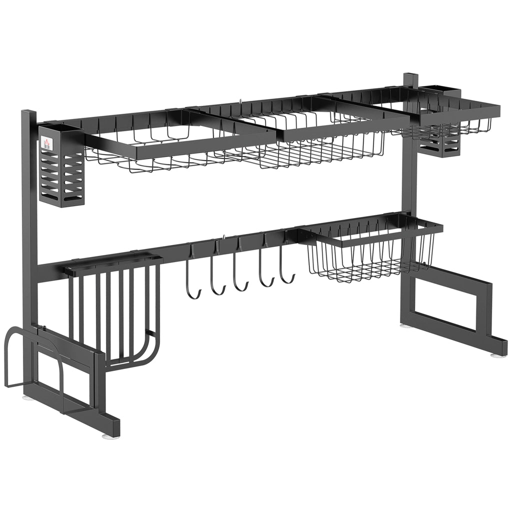 Tavolo da cucina con tagliere ¨C zephmum ¨C acciaio nero 93x30x52.5 cm