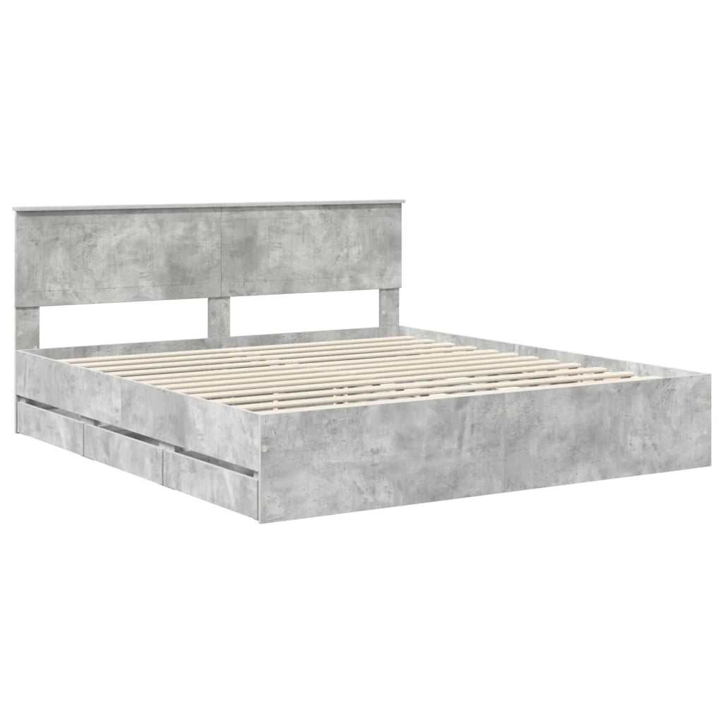 Struttura del letto con cassetto Grigio cemento 180 x 200 cm 3410682