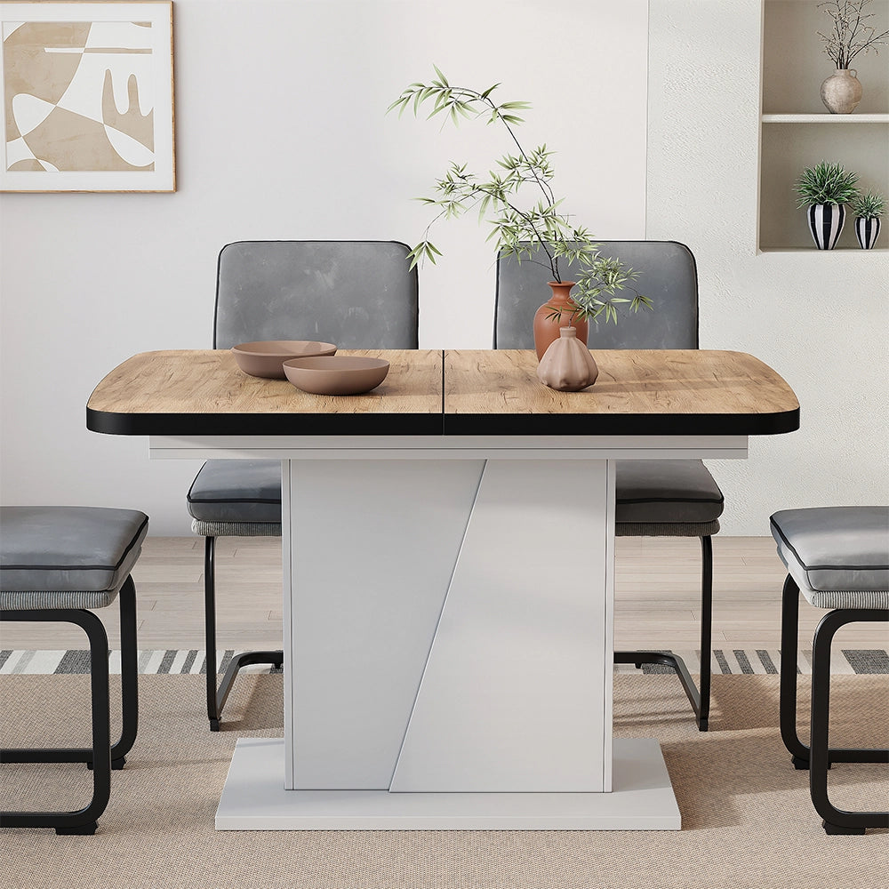 Vicco Tavolo da pranzo Estensibile Rovere nero/oro 120/160 x 80 cm