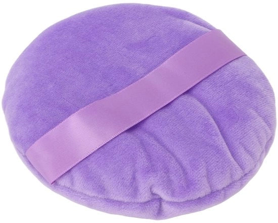Puff per Trucco - Puff Pad Ultra Grande Rond - Blu - Piume di Cigno Molli - Adatto a Tutti i Tipi di Pelle - 13 cm
