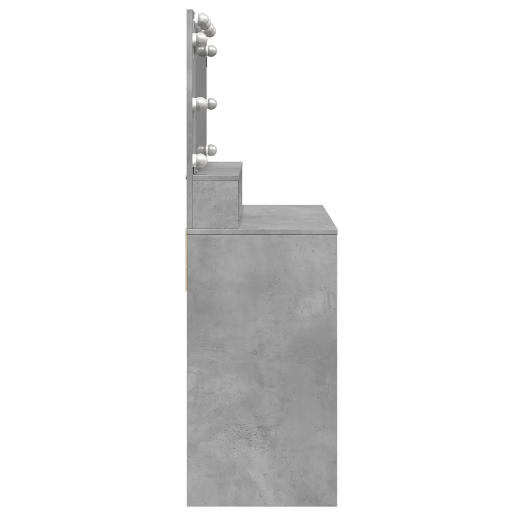 Toeletta | Tavolo da Trucco con LED Grigio Cemento 80x41x134,5 cm