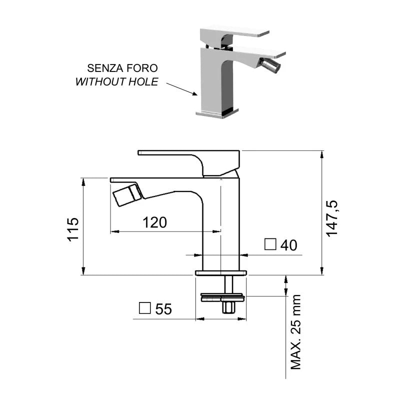 Miscelatore bidet serie Absolute