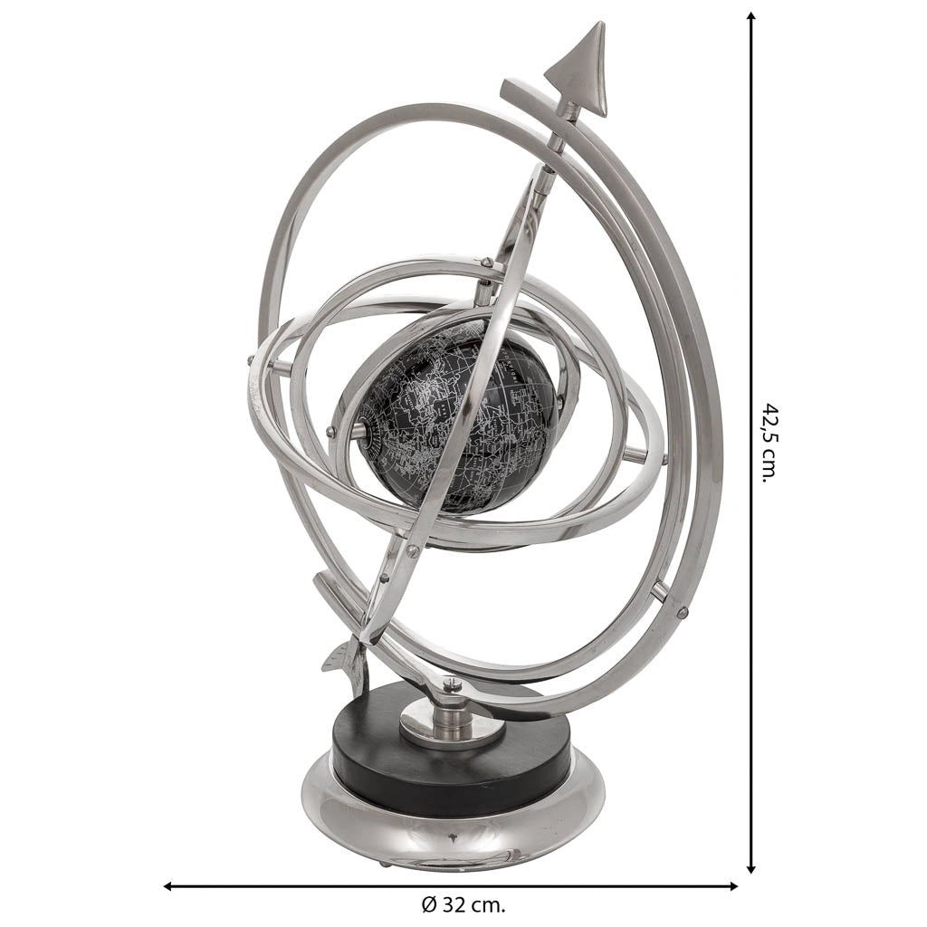 Sfera astrologica in argento d32x42,5h