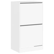 Scarpiera | Mobile per scarpe con 2 Cassetti Ribaltabili Bianca 60x42x108 cm