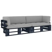 Divano a 2 Posti su Pallet con Cuscini Pino Impregnato Nero 3066651