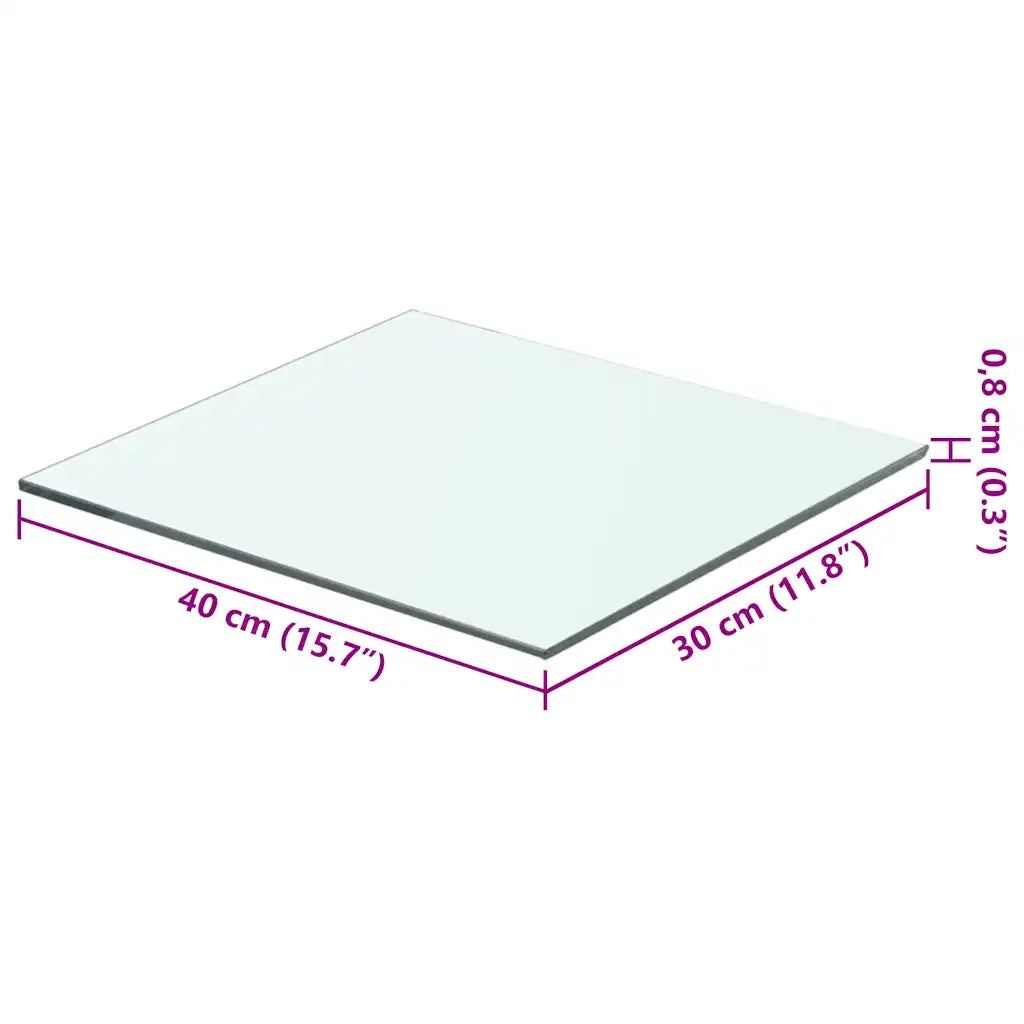 Mensola | Ripiano | Scaffale in Vetro Trasparente 40x30 cm