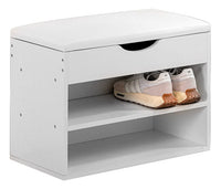 Panca da Ingresso con Cuscino Imbottito 60x30x45 cm Kobe Bianca