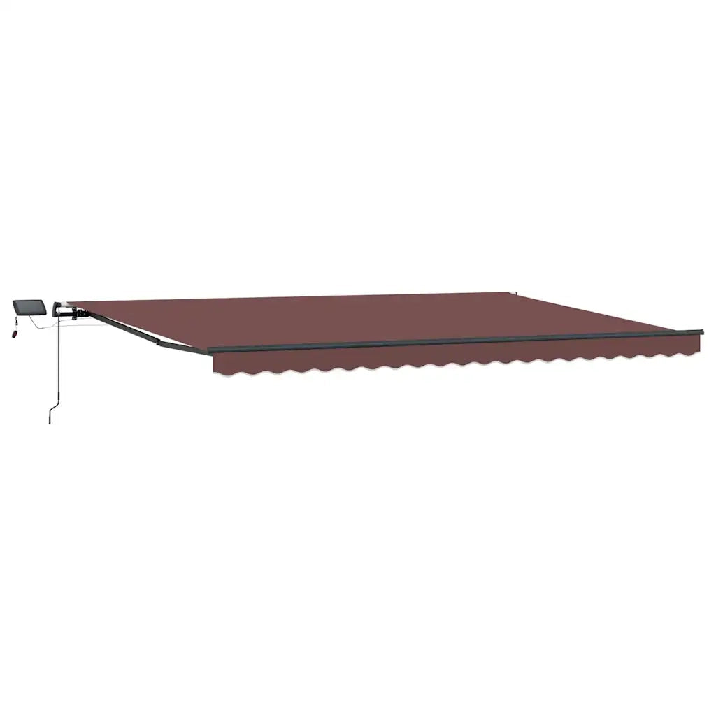 Tenda da Sole Retrattile Manuale con LED Marrone 500x300 cm 3310217