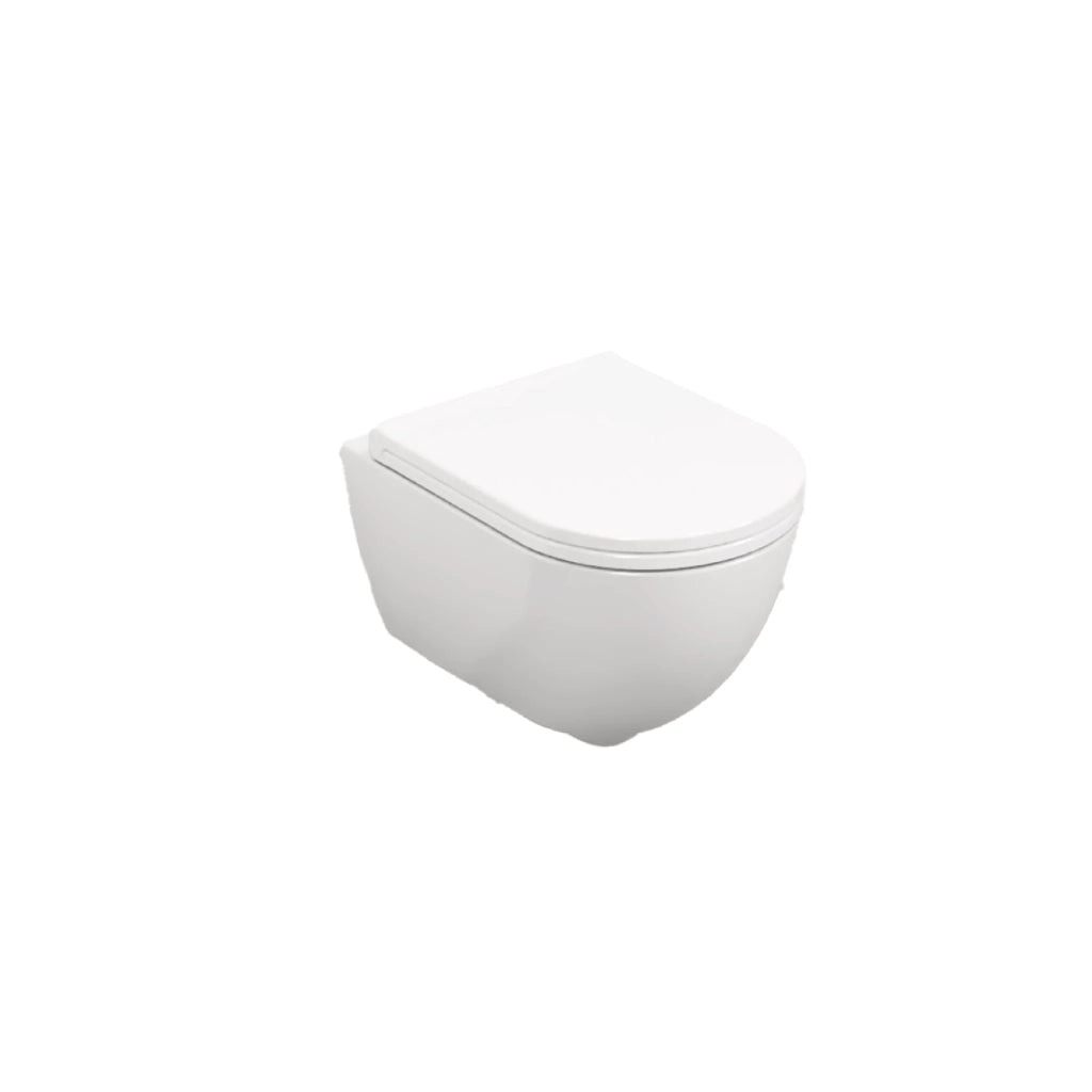 Coppia Di Sanitari Sospesi Senza Brida Ceramica Cielo "Enjoy 53" Bianco Lucido
