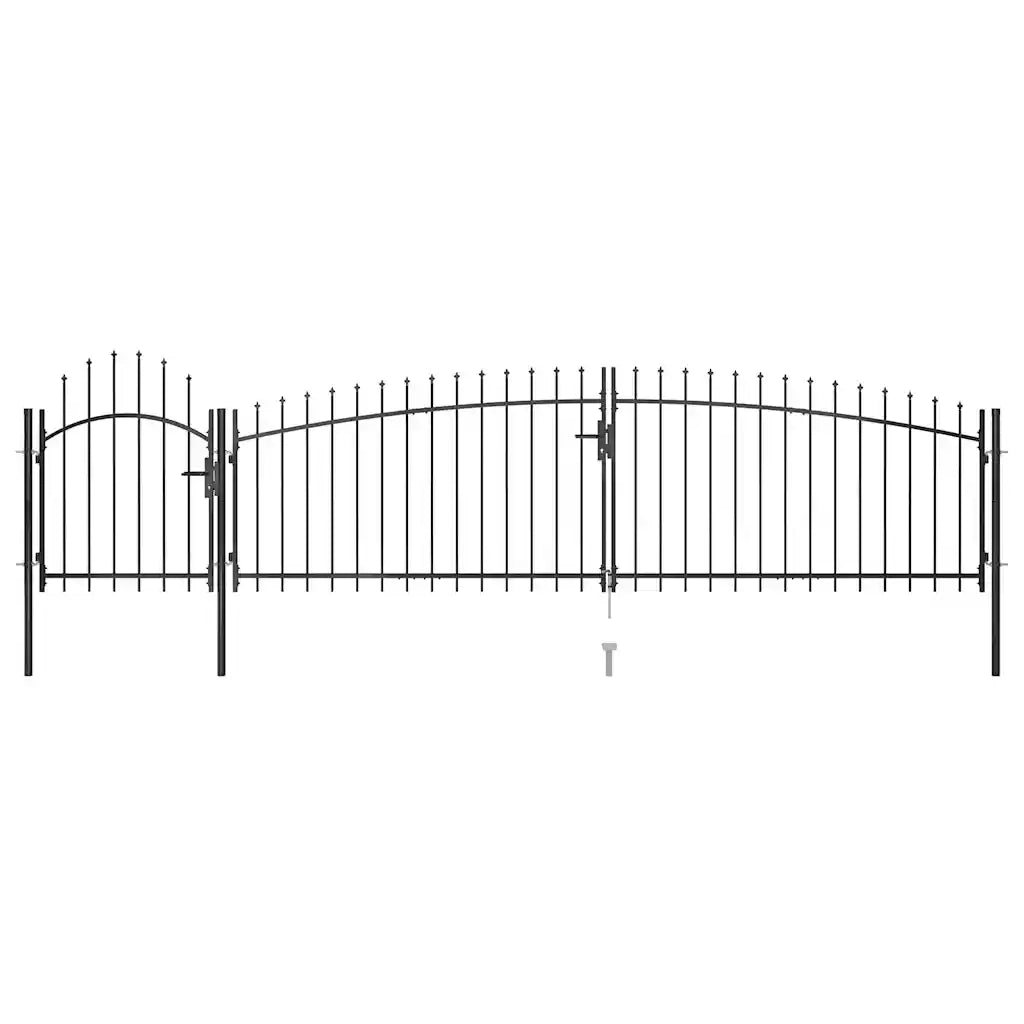 Cancello da Giardino con Punta a Lancia 5x1,5 m Nero cod mxl 52316