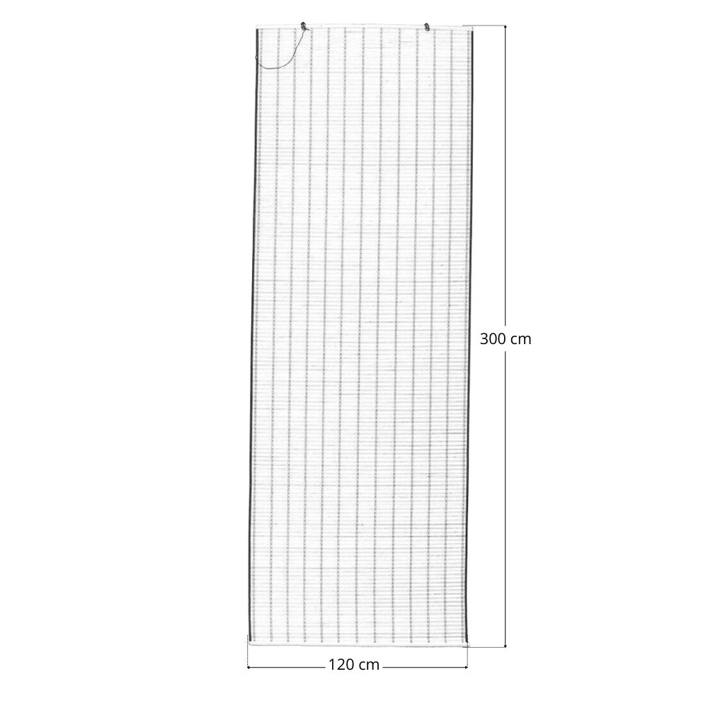 Tenda tapparella a rullo in legno di bamboo bordeaux bordata 120 cm x 300 cm lux