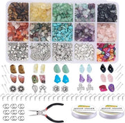Set di cristalli irregolari e perle per adulti - kit di gioielleria fai da te con cristallo bianco - accessori per collana, bracciale e orecchini.