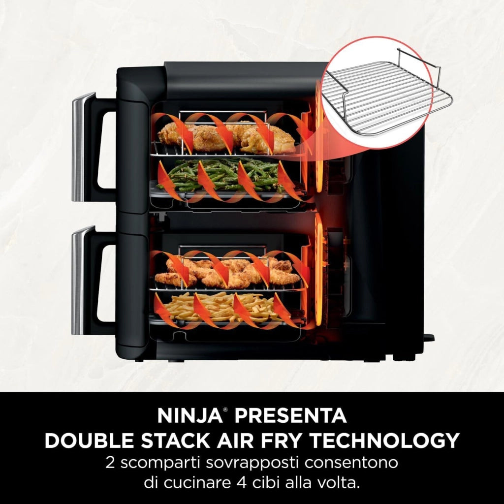 Ninja SL300EU friggitrice Doppia 7,6 L Indipendente 2470 W Friggitrice a basso contenuto di grassi Nero