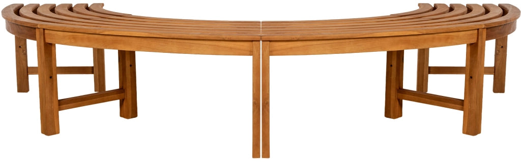 Panca ad albero semicircolare Male senza schienale 250 cm tek