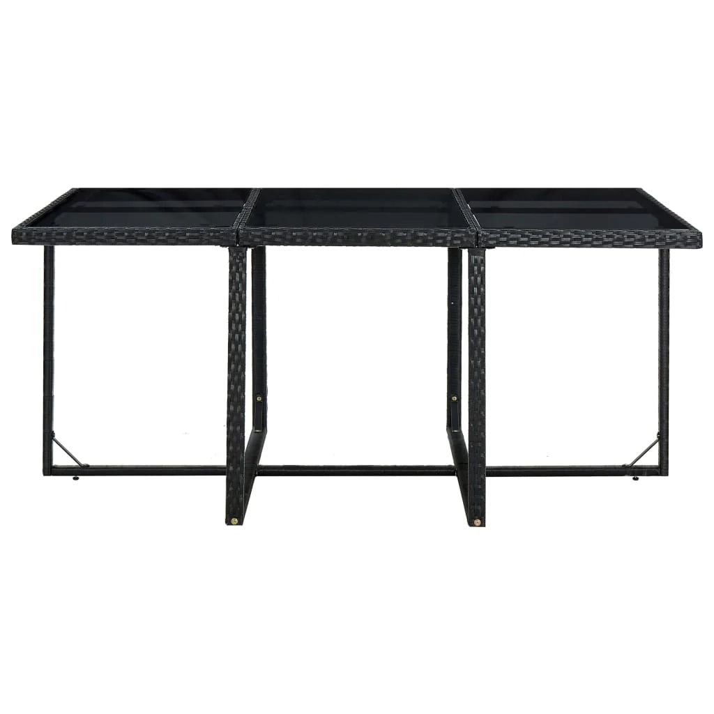 Set di mobili da giardino mobili da esterno 11 pezzi con cuscini resina intrecciata nera 02_0015453