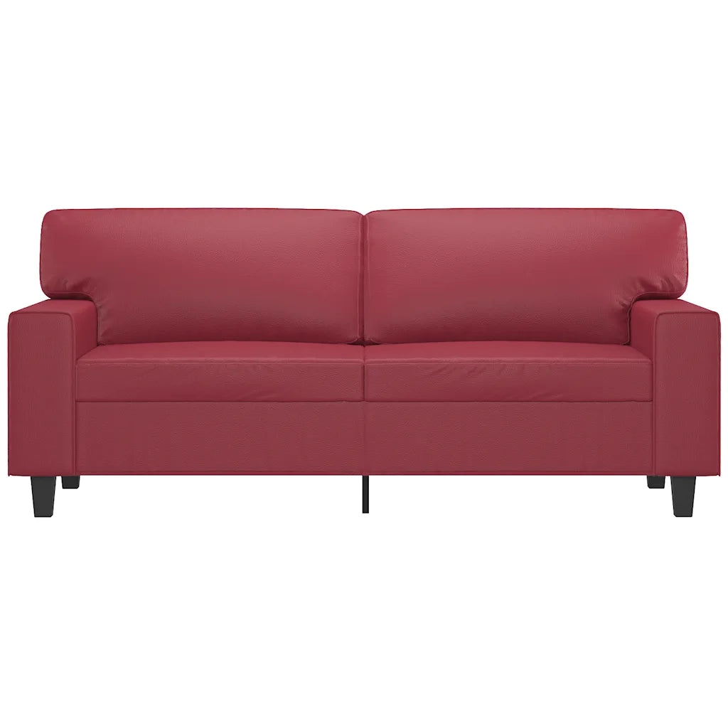 Divano a 2 Posti Rosso Vino 140 cm in Similpelle 359420