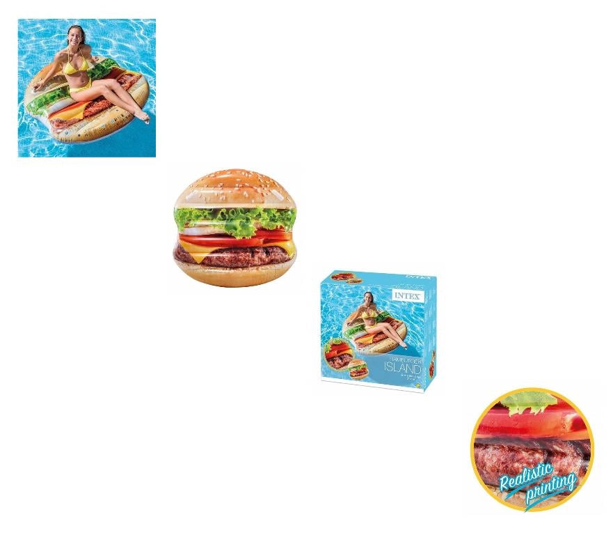 Materassino Mare Piscina Forma Hamburger 145 x 142 cm Intex