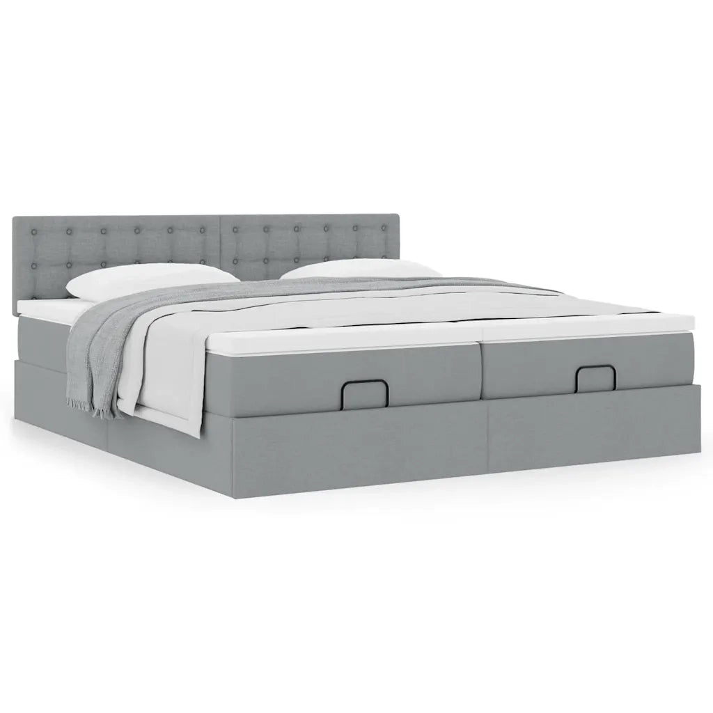 Struttura Letto Pouf con Materassi 160x200 cm in Tessuto 3312029