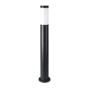 Lampada di bollard E27 80 cm con corpo in acciaio inossidabile nero IP44