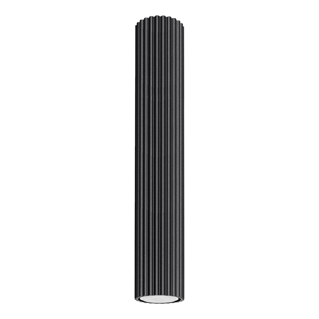Spot soffitto moderno nero tubo rigato 40cm GU10 Gravio