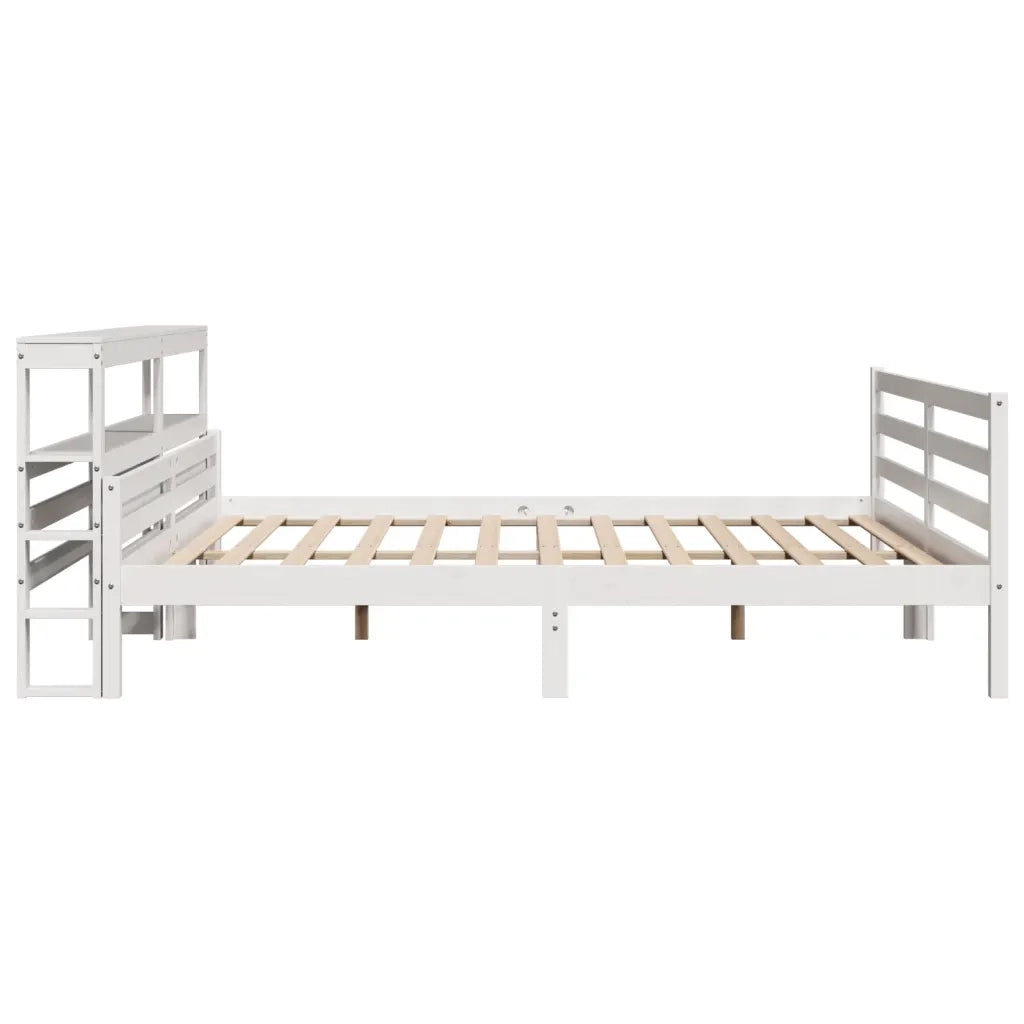 Giroletto con Testiera senza Materasso Bianco 200x200 cm