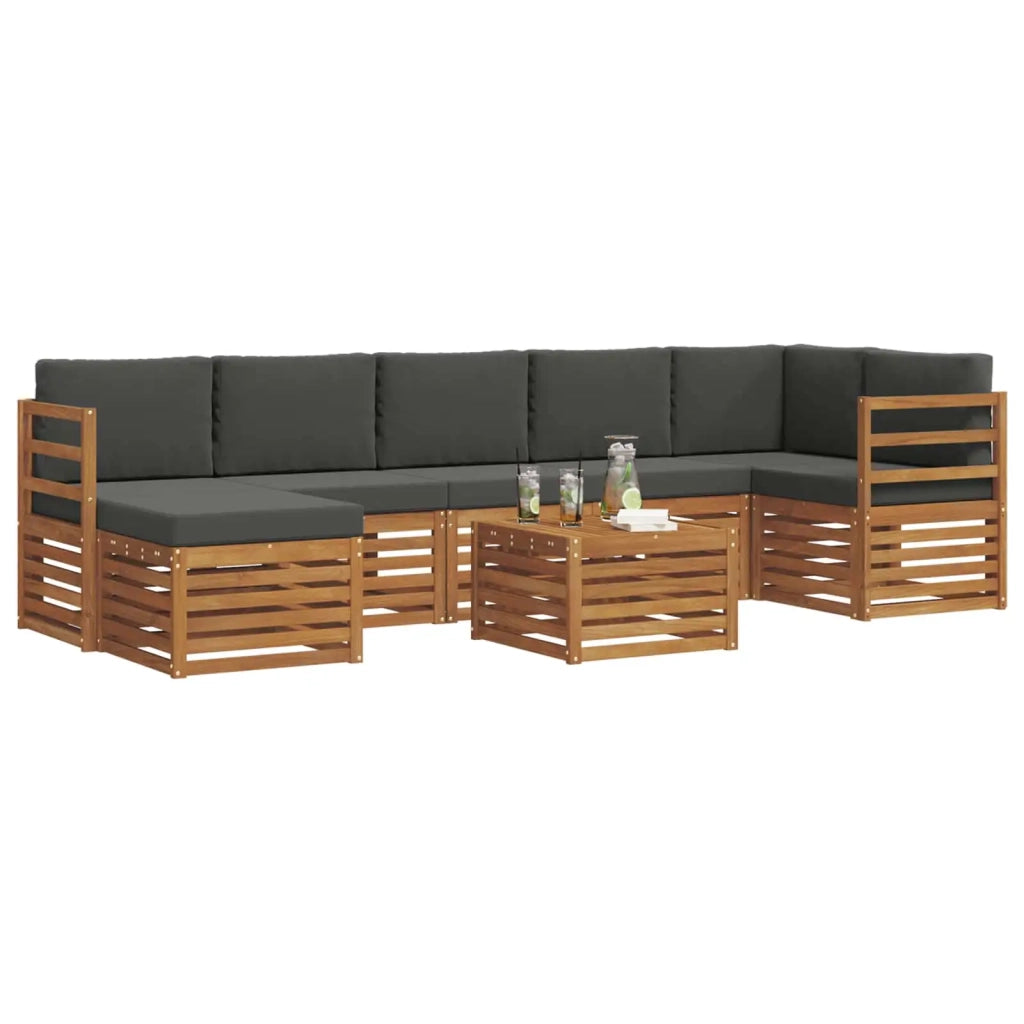 Set divano sezionale con cuscino 8 pcs Naturale e Antracite 3375192