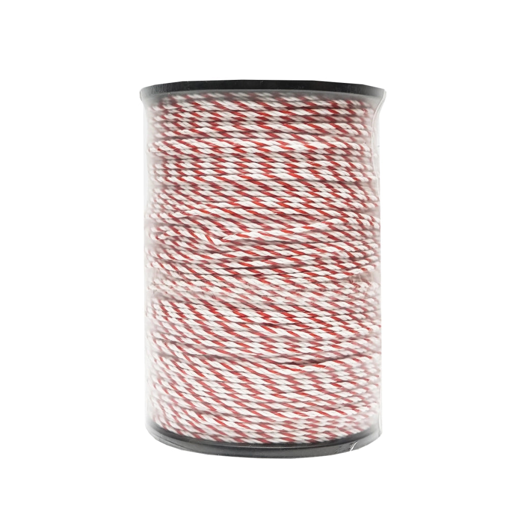 Filo per Recinto Elettrico, Lunghezza 500 mt, Ø4mm. 6x0.2mm. SS, 0.90 Ohm/m, Colore Bianco/Rosso, recinzioni elettriche Breckner Germany