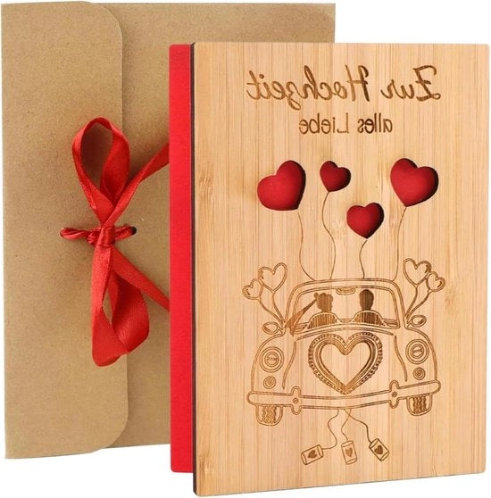 Carta di auguri per matrimonio - 11 x 15 cm - con busta - carta di regalo - felicitazioni.