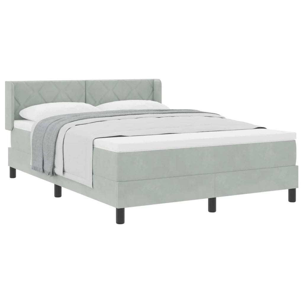 Letto a molle Grigio chiaro 200 x 160 cm Poliestere 3341528