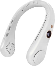 Ventilatore portatile 5 velocità mini-USB ventilatore con lampade LED indicatore di batteria piccolo ventilatore da collo appeso per ufficio cucina viaggi sport - bianco - compatto potente Ventilatore da collo