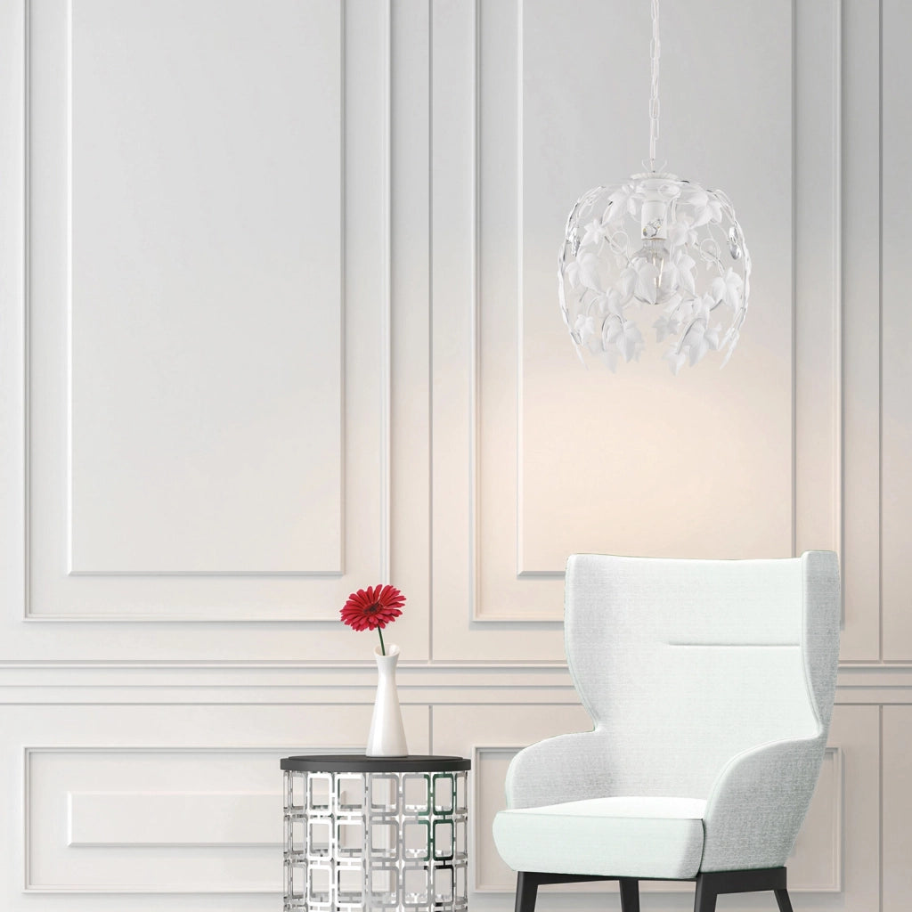 Lampadario Shabby Chic Edera 1 Luce Bianco BeLight
