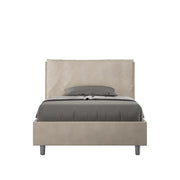 BS COM Letto una piazza e mezza contenitore imbottito 110x190 microfibra sabbia