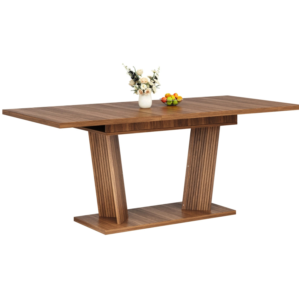 Tavolo da pranzo allungabile 120-160x80 cm marrone scuro