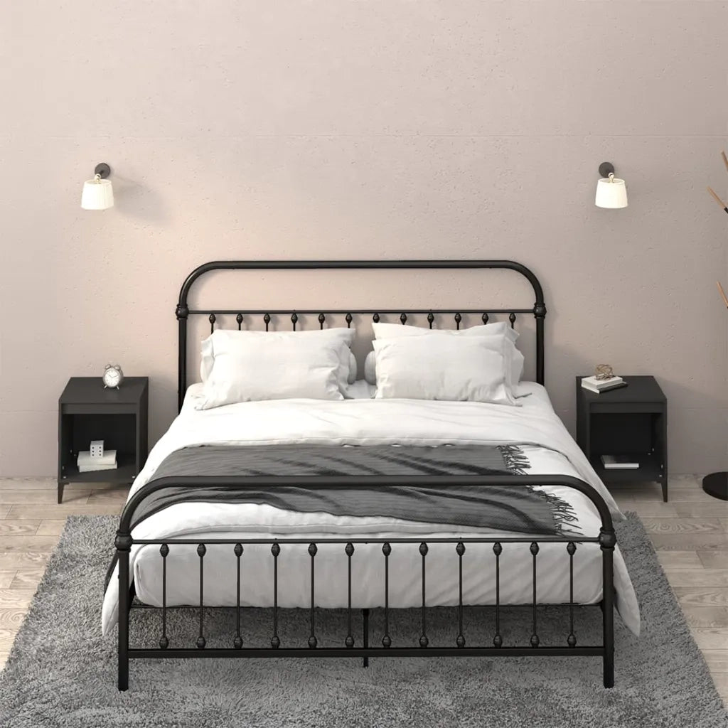 Set di 2 Comodini | Armadio da Notte | Mobiletto da notte Nero 40x35x50 cm
