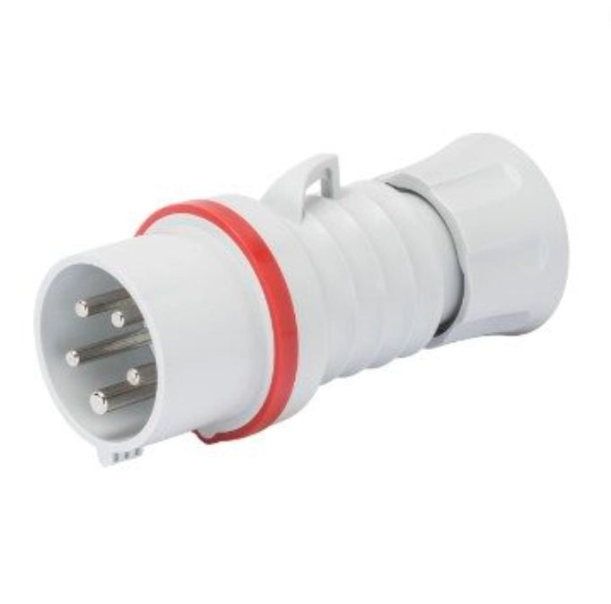 Spina mobile diritta industriale rossa 3p+n+t 16a trifase 380v ip44 gw60009h