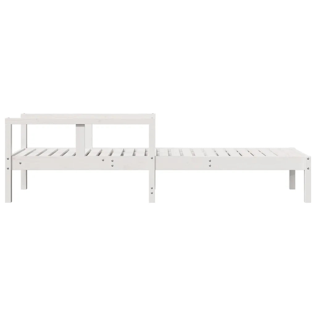 Lettino Prendisole | Sdraio da giardino | Lettino da sole Bianco 199,5x62x55 cm Legno Massello di Pino